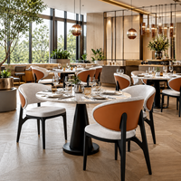 Chaise de salle à manger moderne de luxe en bois, tissu frêne blanc, pour hôtel, banquet, restaurant