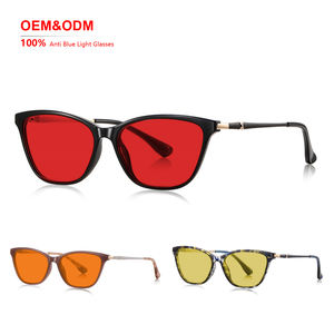 Lunettes anti-lumière bleue OEM de haute qualité, 100 % protection, monture TR90 noire unisexe, verres orange, forme carrée, légères, vente en gros, tendance - Product Image 1