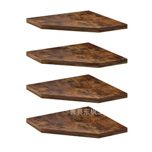 Wooden Corner Floating <b>Shelf</b> 3 Tier <b>Wall</b> <b>Mounted</b> Kitchen Storage Organizer Durable Multipurpose Polygon Shape - Product Image 5