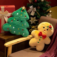 Ensemble de coussins de Noël mignons en forme de maison, bonhomme de neige, homme en pain d'épices, sapin de Noël, coussin décoratif pour la maison, décoration de Noël