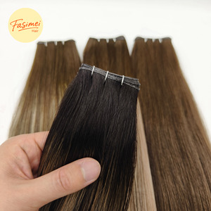 Nuove Extension di Capelli Umani al 100% Vergini, Morbidi <span class=keywords><strong>e</strong></span> Sottili, Europei, Brasiliani, Russi, Effetto Invisibile, Genius Weft, Capelli Naturali - Product Image 3