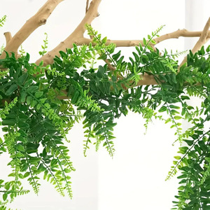 Plante artificielle de fougère en guirlande, 100cm-200cm, en plastique, pour décoration de plafond de mariage et décoration murale intérieure - Product Image 3