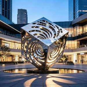 Modern Large Custom Stainless Steel <b>Outdoor</b> <b>Garden</b> Sculpture Metal Statue for <b>Outdoor</b> Decoration in Public Spaces - Product Image 2