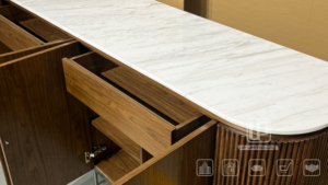 High <b>Storage</b> Capacity Villa Light Luxury Solid Wood Tv Cabinet Luxury Marble Countertop Italian Style Minimalist <b>Sideboard</b> - Product Image 5
