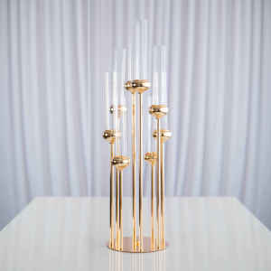 เชิงเทียนโลหะ 8 หัว ดีไซน์หรูหรา สำหรับตกแต่งงานแต่งงานและงานอีเว้นท์ - Product Image 3