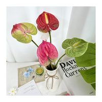 Meichun 40cm Fleurs artificielles Guanyin Lotus Anthurium au toucher réaliste pour mariage, décoration intérieure, Noël, remise de diplôme, Halloween, Nouvel An