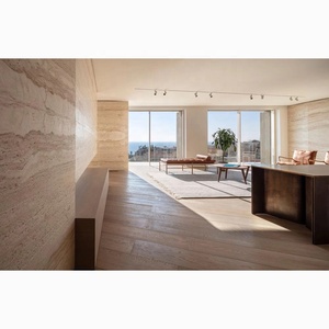 แผ่นหินอ่อนธรรมชาติขัดเงาสำหรับปูพื้นภายนอก ยี่ห้อ Union Stone สีเบจนาโวนาอ่อน เหมาะสำหรับวิลล่าและสระว่ายน้ำ - Product Image 6