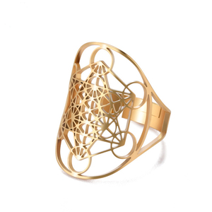 Bagues géométriques en acier inoxydable, anneau redimensionnable, bijoux les Secrets des parcs du jardin, nouvelle collection - Product Image 6