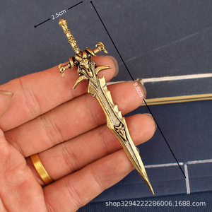 Adorno Metálico de la Espada Cabeza de Oveja del Rey Lich, Shadow Sorrow, del juego World of <span class=keywords><strong>Warcraft</strong></span>, para coleccionistas. - Product Image 3
