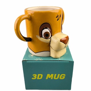 <span class=keywords><strong>Taza</strong></span> de cerámica del <span class=keywords><strong>Rey</strong></span> León pintada a mano estéreo 3D <span class=keywords><strong>Taza</strong></span> de agua animal pintada a mano pura con accesorio de cuchara - Product Image 4