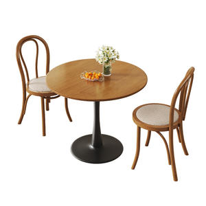 Mesa Redonda Pequeña de Madera Maciza para Recepción, Negociación o Comedor, para Cafetería o Muebles de Sala de Estar - Product Image 6