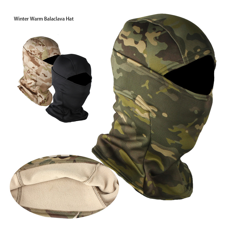 Cagoule tactique de Camouflage personnalisé, 1 trou, chapeau d'hiver chaud coupe-vent, capuche hyperchaude