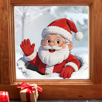 Autocollants électrostatiques de Noël pour fenêtres, adhésifs pour vitres, double face, réutilisables, décoration de la maison, autocollants amovibles