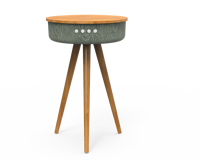 Table basse en bois 2-en-1 avec enceinte Bluetooth, charge sans fil et système audio stéréo pour la maison