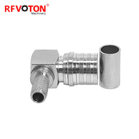 Connecteur QMA mâle à angle droit de 90 degrés pour câbles coaxiaux RF RG58, LMR195, RG223, RG142, RG400, LMR200