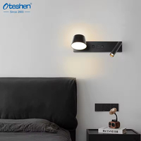 Lampe murale de lecture LED USB en aluminium, type C, angle rotatif, pour salon et salle de bain