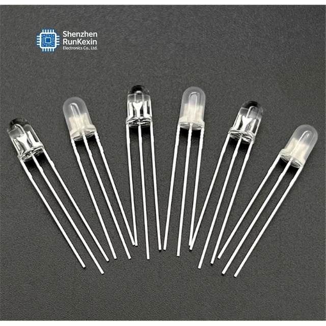 3/5MM Transparent Direct Insertion LED Bead Red Green Dual Color Three Pin Dual Color Light Pack of 1000pcs
