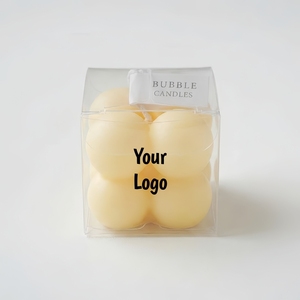 Bougie parfumée de qualité supérieure avec logo personnalisé, design en forme de bulle aux couleurs pastel, boîte cadeau transparente, bougies originales pour boutique de cadeaux - Product Image 5