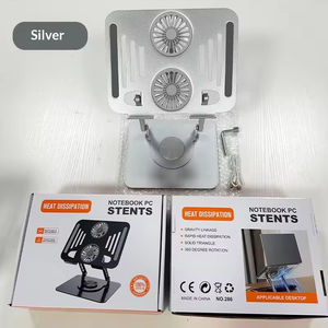 Soporte Metálico Giratorio de 360 Grados para Laptop con Dos Ventiladores de Refrigeración, Ajustable, Plegable y Ergonómico para Notebook, Tablet y PC - Product Image 3