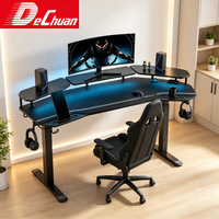 Bureau de jeu électrique ergonomique en gros avec plateau de clavier rétractable et étagères latérales