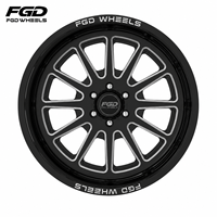 Jantes en alliage d'aluminium 24x14 24x12 22x10 26x16 6x139.7 8x165.1 8x170 Roues de camion forgées pour Chevy 1500 2500 Dodge Ram1500 2500