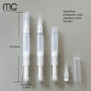 T202+B21 2 ml Stylo cosmétique vide en plastique à mécanisme rotatif <span class=keywords><strong>pour</strong></span> blanchiment dentaire, huile <span class=keywords><strong>pour</strong></span> cuticules, colle <span class=keywords><strong>pour</strong></span> paupières doubles - Product Image 1
