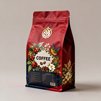 Sachet Doypack à fond plat, imprimé sur mesure, résistant à l'humidité, refermable, avec fermeture éclair, scellé sur huit côtés, pour bonbons, café et protéines de lactosérum