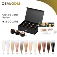Boîtes d'emballage personnalisées 48 couleurs style français DIY Gel de modelage haute pigmentation effet dégradé végétalien écologique non toxique pour ongles