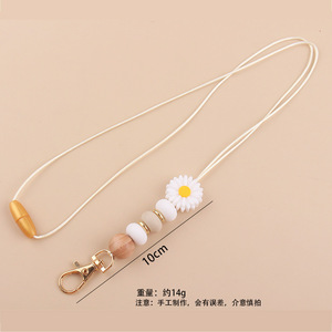 Cordón Personalizado para Identificación, Regalo para Profesor, Accesorios, Cordón Retráctil con Hebilla de Seguridad, Llavero de Silicona con Cuentas de Flores de <span class=keywords><strong>Margarita</strong></span> - Product Image 4
