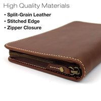Portefeuilles de voyage en cuir véritable personnalisés pour la famille, avec fermeture éclair, porte-documents, étui pour passeport, avec RFID, portefeuilles en cuir Crazy Horse