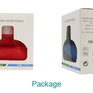 Bouteille d'eau pliable en silicone de 500 ml, étanche, portable, pour le camping en plein air, sac étanche pliable pour la randonnée et les voyages - Product Image 6