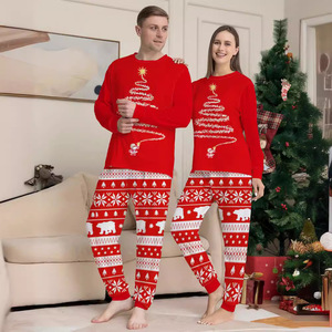 EBay für Eltern-Kind Partnerlook-Outfits Weihnachtsmann Europäische/Amerikanische Weihnachten Neuerscheinung Digital-Bedruckte Weiche Pyjamas - Product Image 2