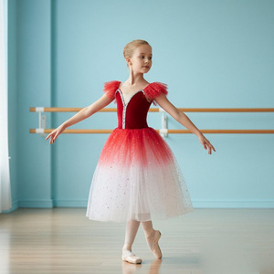 LILACDANCE JM646 Vestido <span class=keywords><strong>de</strong></span> Ballet Profesional Romántico con Tutú Largo <span class=keywords><strong>de</strong></span> Tul para Niñas, <span class=keywords><strong>Disfraz</strong></span> <span class=keywords><strong>de</strong></span> Bailarina con Estampado Luminoso - Product Image 1