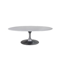 Pieds de table ovales modernes en marbre, base ovale en aluminium, base en métal, base en fer, base de table en fibre de verre, base de table à manger en forme de tulipe