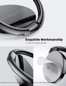 حامل هاتف محمول عالمي Lamicall RS01 من المعدن المصقول مع حلقة إصبع، قابل للدوران 360 درجة، مع حامل خلفي لاصق مضاد للسقوط - Product Image 6