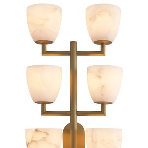 Multi <b>Head</b> Chandelier Natural Marble Shade Led Light E27 Bulb Base For Home Living Room Staircase Lighting - Product Image 3