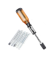 Kit de mini-embouts de tournevis de qualité industrielle, mécanisme de chargement rapide, système push-pull, multifonctionnel, embout à tête fendue, poignée en plastique, OEM