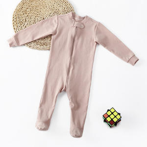 Grenouillère pour bébé en coton/spandex, vêtements pour nouveau-né, combinaison avec <span class=keywords><strong>fermeture</strong></span> éclair à l'avant, collection automne-hiver - Product Image 3
