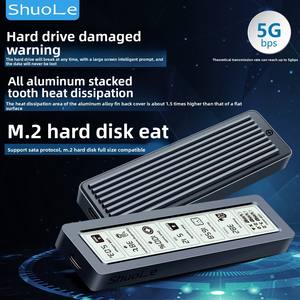 Caja de unidad de estado sólido de protocolo SATA Universal de alta velocidad tipo C M.<span class=keywords><strong>2</strong></span>, carcasa protectora de pantalla inteligente, carcasa de HDD - Product Image 3