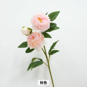 Peonías Artificiales de Seda de Alta Calidad Hechas a Mano con 3 Cabezas en Blanco y Rosa, Ideales para Bodas, Decoración del Hogar, Fiestas de Regreso a Clases - Product Image 6