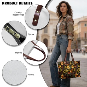 Bolsa de Mano Grande con Estampado Tropical Hawaiano, Bolso de <span class=keywords><strong>Mujer</strong></span> para Uso Diario, Viajes, Playa, Oficina, Bolso de Lujo Amplio con Asas - Product Image 4