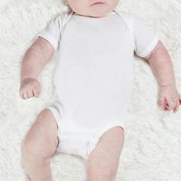 Großhandel Baby Strampler Personalisierbar DIY Logo Kurzarm 100% Baumwolle Uni Stoff Babykleidung