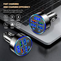 Chargeur de voiture à charge rapide 12V/24V avec ports Type-C, adaptateur de véhicule avec affichage numérique, chargeur de téléphone portable pour voiture, vente en gros d'usine