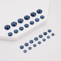 YAXI 266-6 6mm Perles de strass à dos plat en résine époxy bleu denim, forme plectre de guitare, pour la confection de bijoux et accessoires vestimentaires, en boîte