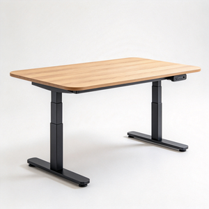 Bureau debout ergonomique à hauteur réglable, table de bureau aspect bois, poste de travail autonome, bureau informatique pour le télétravail - Product Image 1
