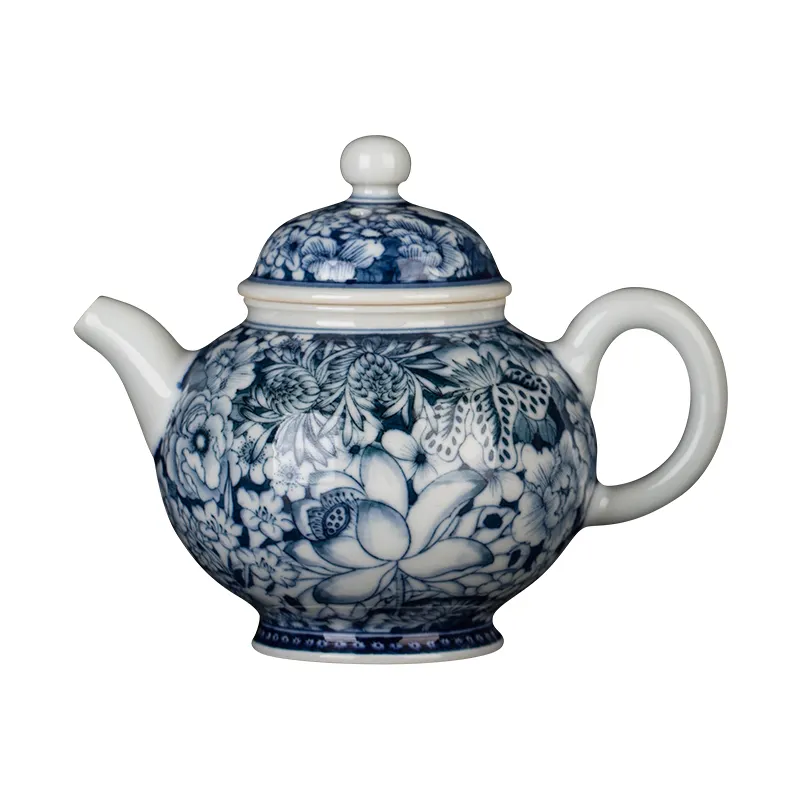 Household Daily Used Blue And White Porcelain Drinking Products China Ethnic Style Hand-Painted Design Tea Teapot Wholesale