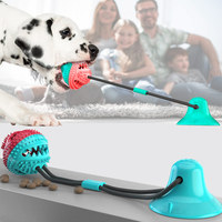 Juguete Masticable para Perros TPR en Oferta, Juguete para Masticar y Limpiar los Dientes, Dispensador de Comida, Resistente a Mordidas, con Ventosa
