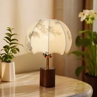 Lampe de chevet rétro chinoise JACKSUN JACKSUN, base en bois massif, abat-jour en tissu, décoration vintage, lampe de table pour chambre à coucher
