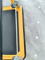 Carretilla Plegable Industrial con Plataforma Plana, Marco Negro y Amarillo, Ruedas de PU Silenciosas, Carro de Transporte Logístico Manual