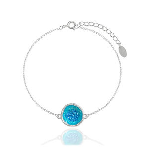 HSL1822 Pulsera de resina azul turquesa Pulsera ajustable de plata esterlina Pulsera colgante Ocean <span class=keywords><strong>Drems</strong></span> para mujer - Product Image 1